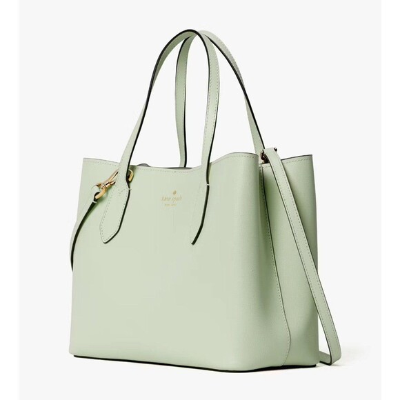 New Kate Spade Harper Satchel Grain Leather Light Olive - Picture 2 of 5